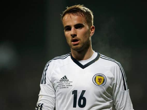 Andrew Shinnie during his Scotland debut against Luxembourg