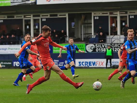 Jack Stacey makes it 2-1 to Luton on Saturday