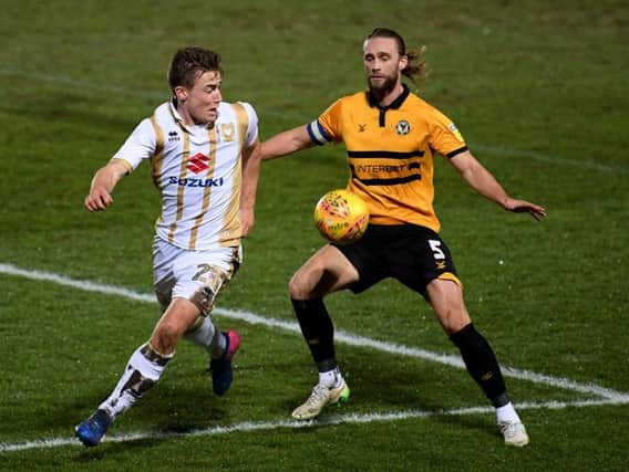Fraser Franks in action for Newport County this season