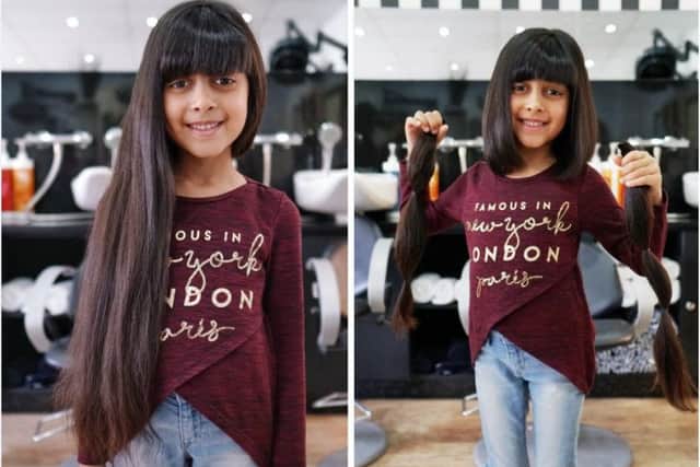 Lily cut her hair off to donate to The Little Princess Trust. Photo by Rishan Pithwa photography