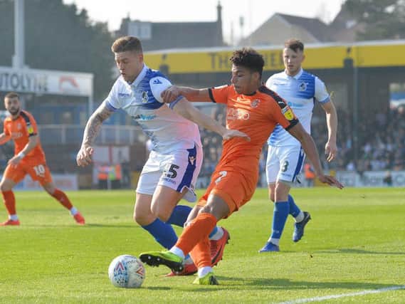 James Justin gets a cross in against Bristol Rovers