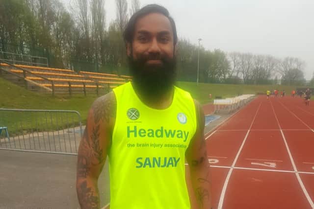 Sanjay is running the marathon for Headway