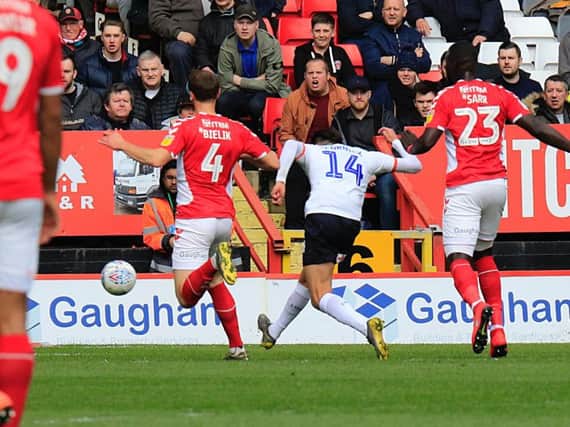 Harry Cornick fires Luton into the lead at Charlton (Picture: Liam Smith)