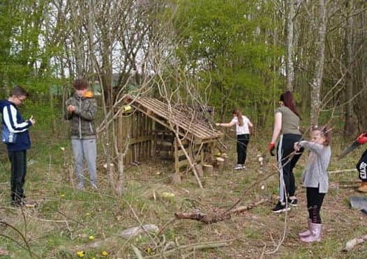 Children have been helping to tidy up the land