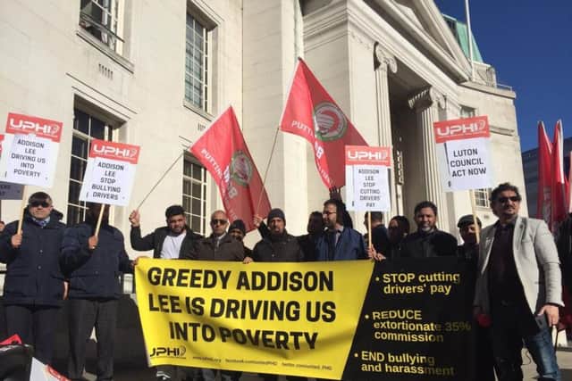 Addison Lee taxi drivers protest in February