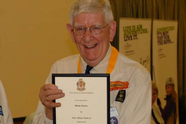 Scout stalwart Peter Sutherst received a Silver Acorn award in 2011