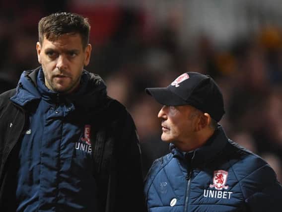 New Middlesbrough boss Jonathan Woodgate with former manager Tony Pulis