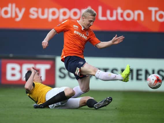 Former Hatter Mark Cullen in action for Luton Town