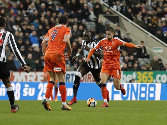 Midfielder Olly Lee during Town's FA Cup clash with Newcastle United