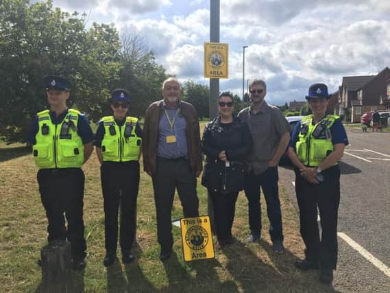 Lewsey residents with some officers from the local policing team