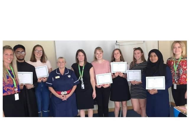 The students were presented with their certificates by Ward manager Julie Piley