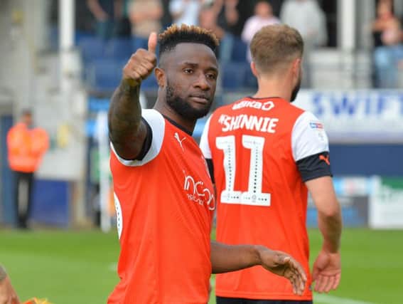 Attacker Kazenga LuaLua gives Luton's victory the thumbs up on Saturday