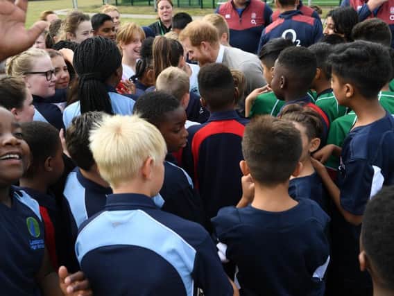 Prince Harry met pupils from across schools in Luton