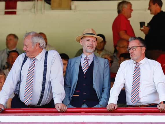 Luton Town's directors watch on at Barnsley recently