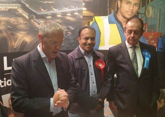 Returning Officer Robin Porter announces Asif Masood's success for Labour. Photo:Luton Council