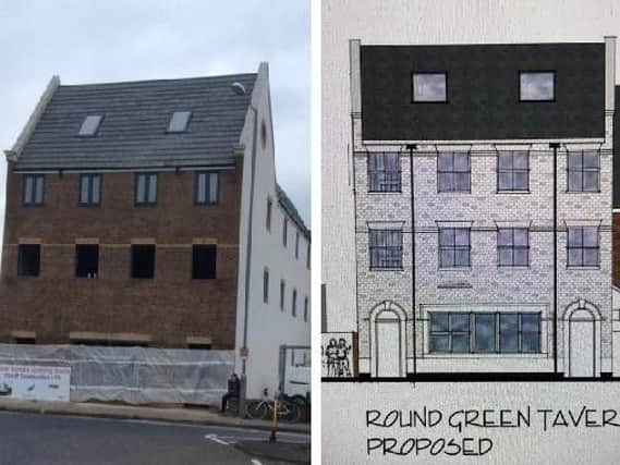 The new look Round Green Tavern vs the original proposal