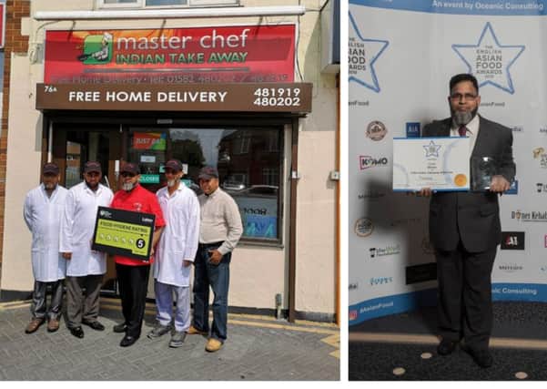 Left: The Masterchef team. Right: Mr Miah at the awards.