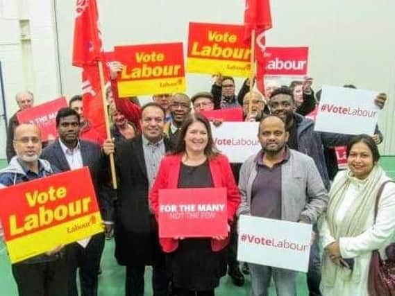 Cllr Hopkins (centre) at her campaign launch yesterday