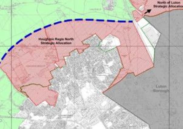 North of Houghton Regis planned housing land