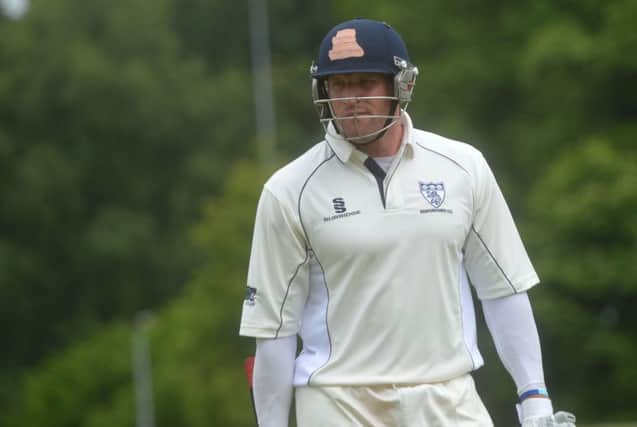 b13-563 Bedfordshire (batting) v Buckinghamshire county cricket.

Batsman: Jamie Hewitt