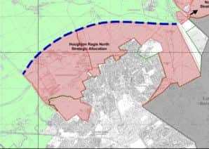 North of Houghton Regis planned housing land