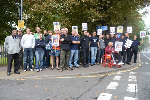 Firefighters on strike at Luton Fire Station