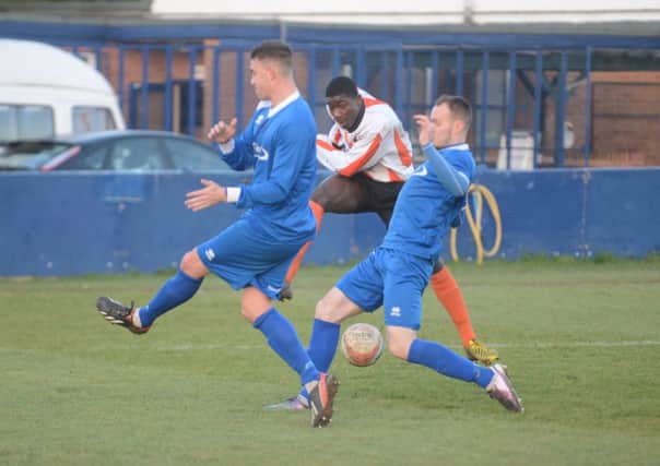 Action from Barton Rovers' 2-0 win over Ashford Town