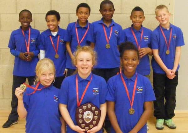 Pirton Hill Primary indoor athletics team
