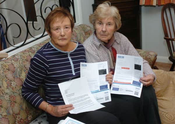 Mary Comb (left) and Irene Bradshaw with the offending notices
