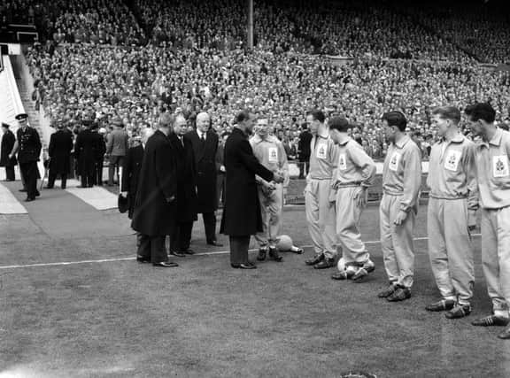 Duke of Edinburgh meets Luton Town players 1959