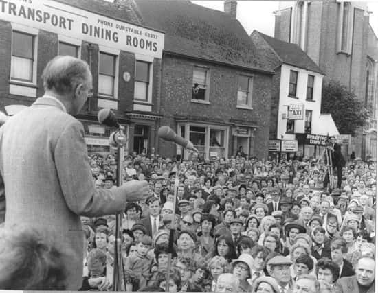 Sir Alec Douglas-Home addresses the crowd