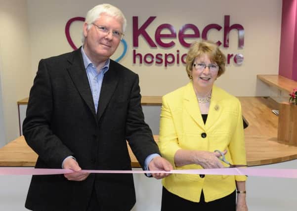 Keech chief executive Mike Keel with Lady Dixon