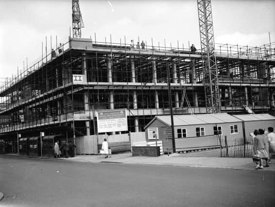 Building work at Luton Central Library in 1961.