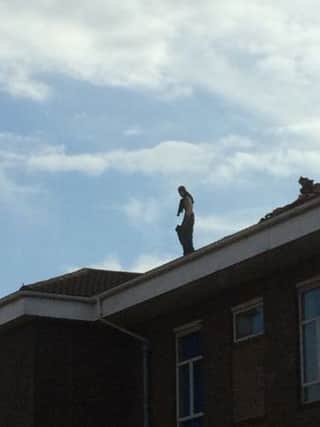 Man was on the hospital roof all afternoon