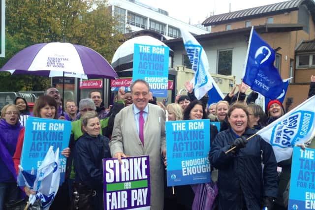 Richard Howitt MEP with NHS workers at the NHS strike
