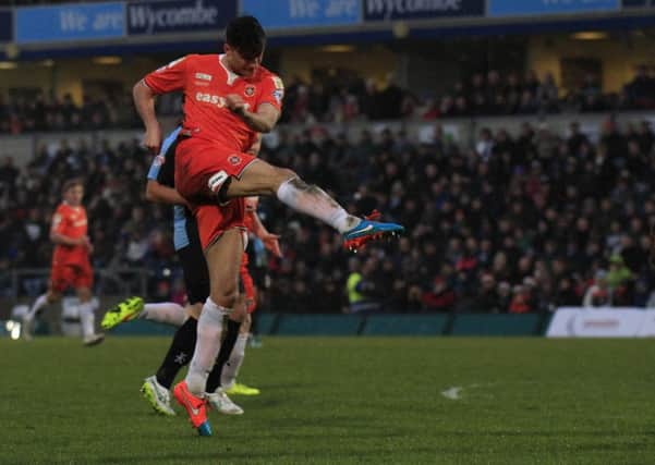 Jonathan Smith volleys Town level at Wycombe