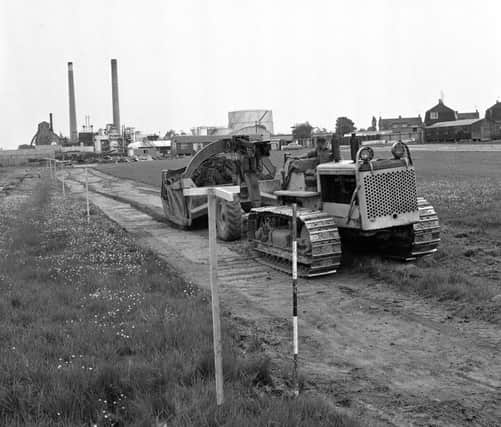 Levelling of new Dunstable Town pitch in 1964