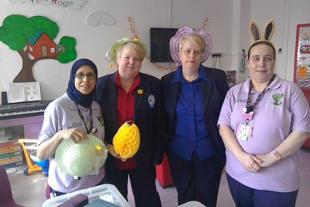 Tesco spent the day with the children at the hospital making Easter bonnets and cards