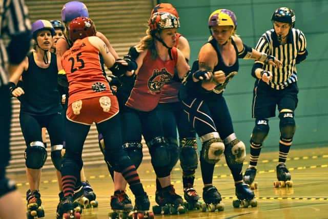 Hertfordshires Hells Belles recorded a convincing win against Bedfordshire Roller Girls at Hemel Hempstead Sportspace. Picture (c) Daz Wilson