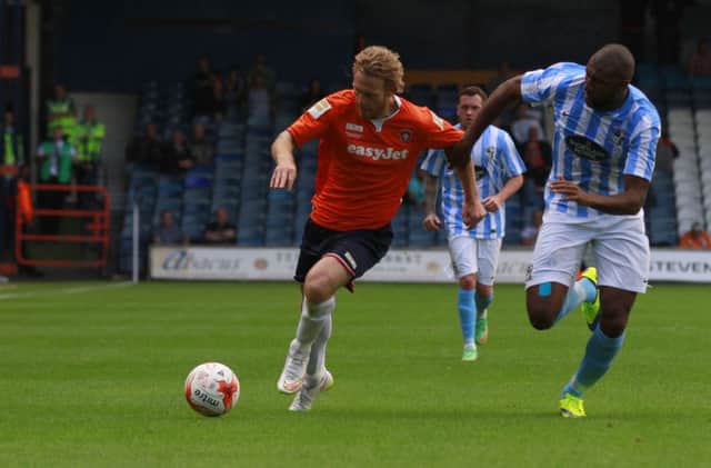 Luton new boy Craig MacKail-Smith in action for the club during a pre-season friendly against Coventry last week. Photo by Liam Smith