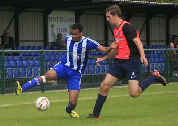 Action from Dunstable Town v Arlesey Town