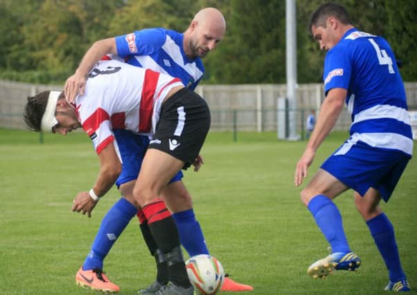 Action from Dunstable Town's 2-0 win over Kingstonian