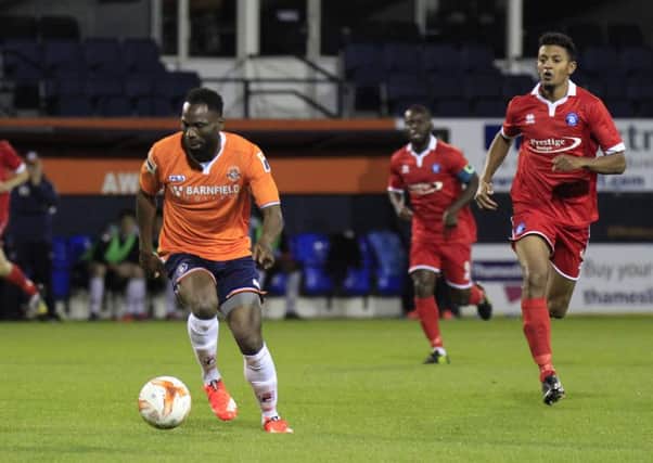 Francois Zoko in action for Hatters against AFC Dunstable