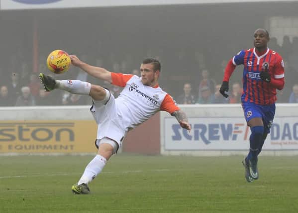Jack Marriott saw this volley fly over against Dagenham