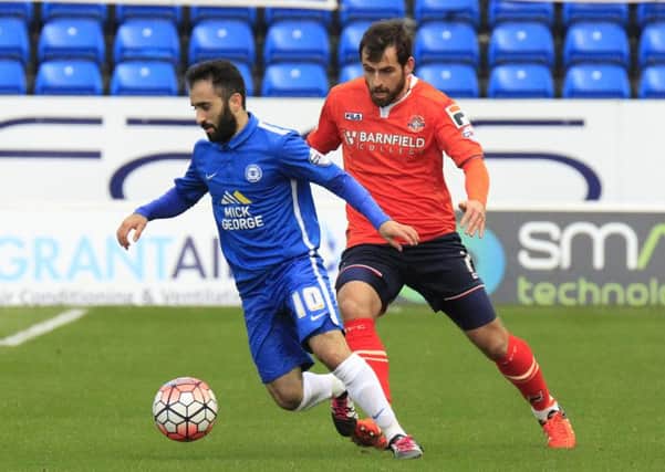 Erhun Oztumer played a starring role for Peterborough against Luton