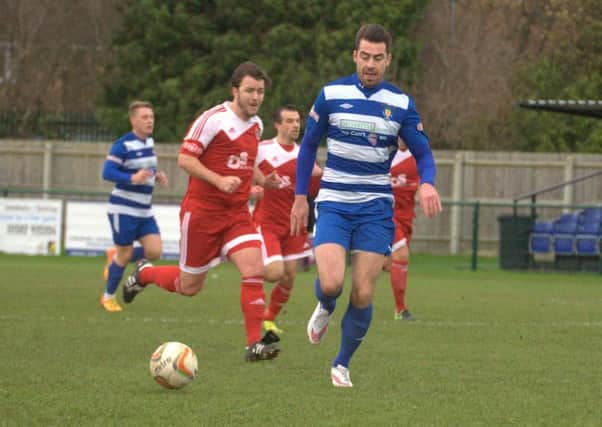 Steven Wales in action for Dunstable against Bideford