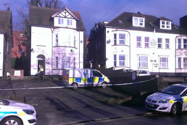 Police investigating at the house in Crescent Road, Luton