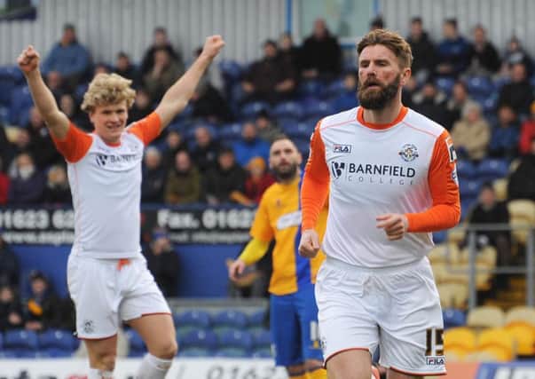 Paddy McCourt celebrates his first goal for Luton