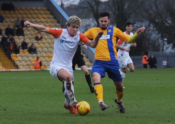 Cameron McGeehan in action against Mansfield