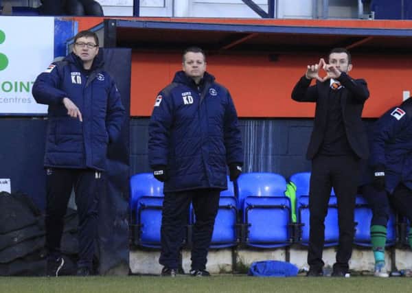 Kevin Nugent in the Kenilworth Road dug out